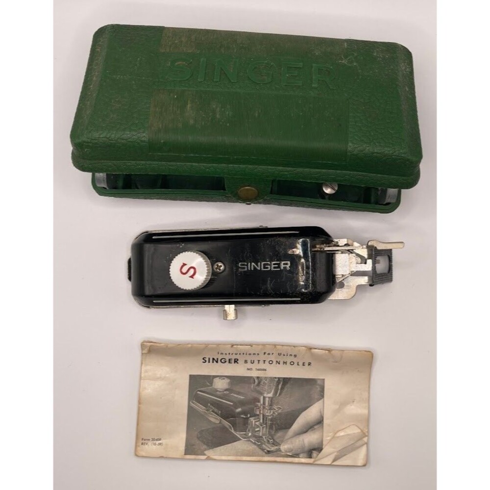 Singer Buttonholer No 160506 Complete with Manual 5 Templates Plastic Case